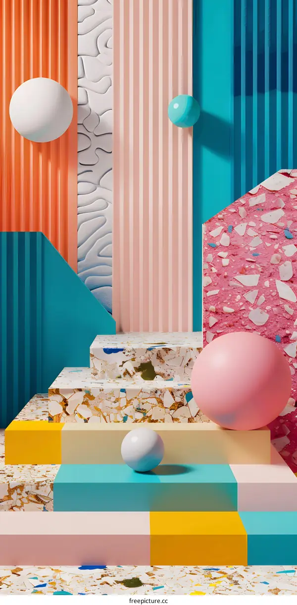 Abstract Background with Colorful Geometric Shapes