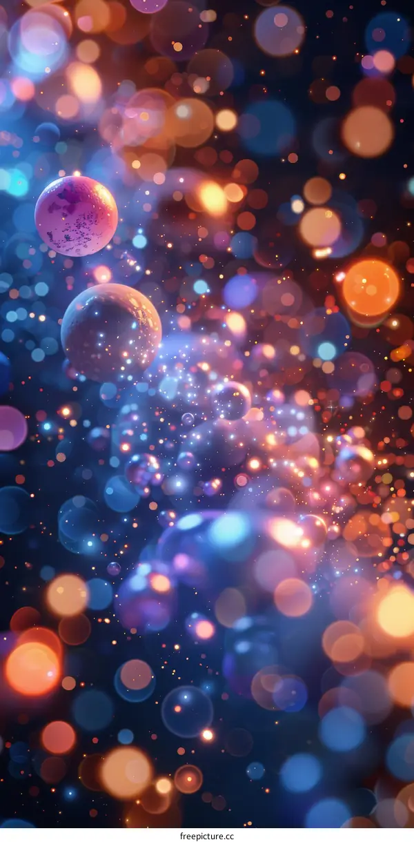 Nebula Glowing with Celestial Planets