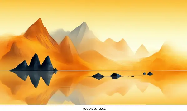 Sunrise Mountain Landscape Reflection