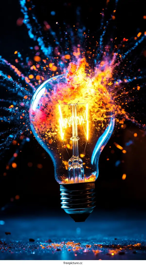 Explosion of Ideas Light Bulb Image