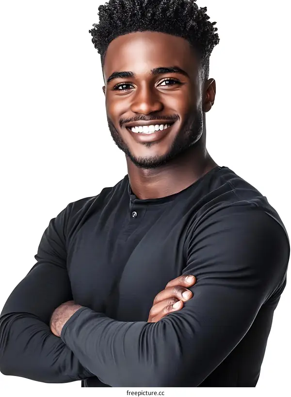 Smiling Black Man Portrait Close-up