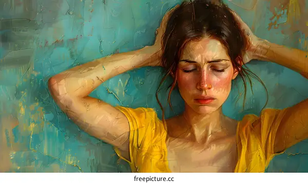 Portrait of a young woman with closed eyes