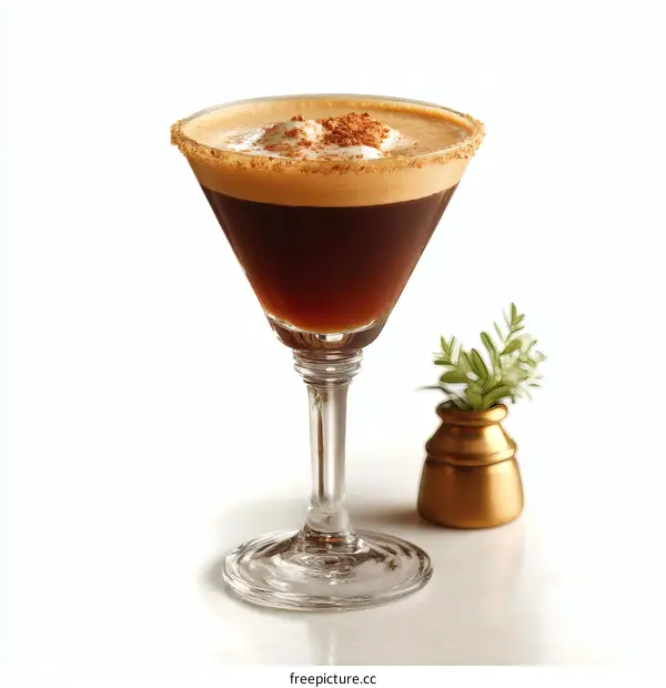 Delicious Espresso Martini with Cinnamon Sugar Rim