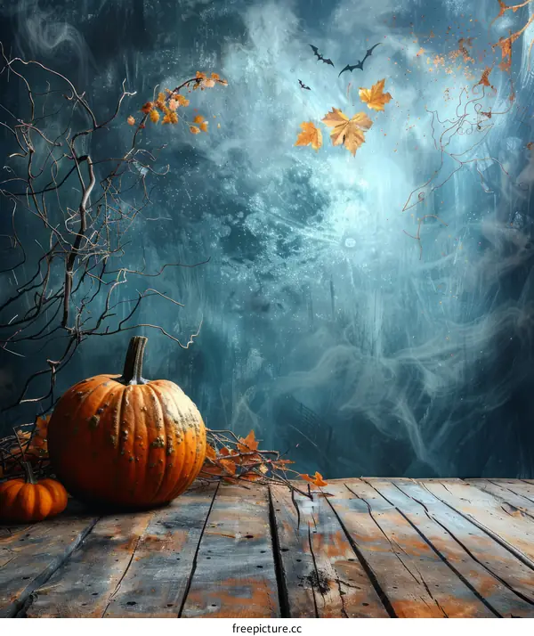 Spooky Halloween Pumpkin Still Life