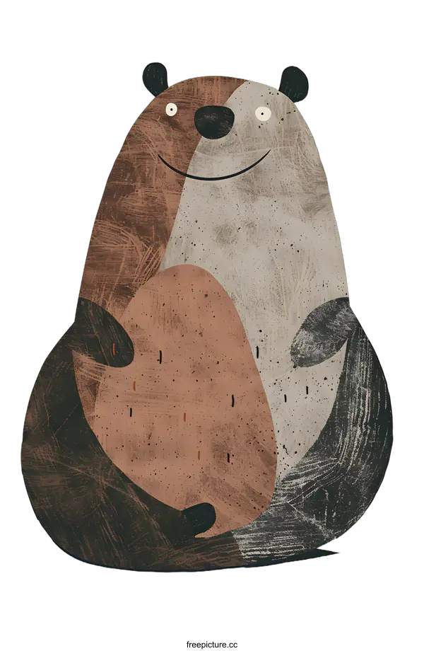 [Transparent Background PNG]Smiling Cartoon Bear Illustration