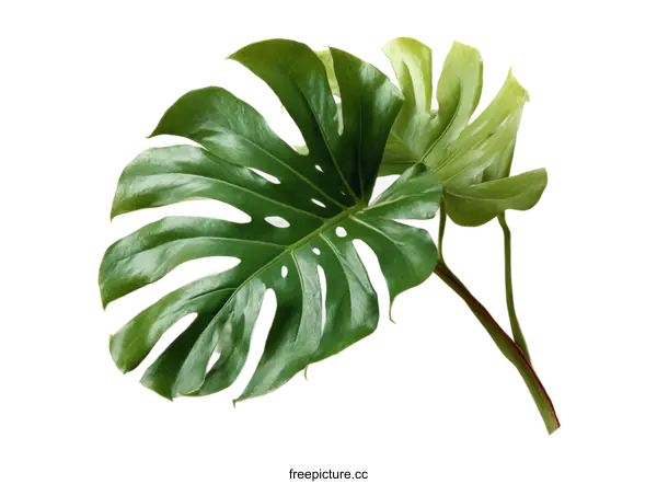 [Transparent Background PNG]Monstera Leaf Isolated on White Background