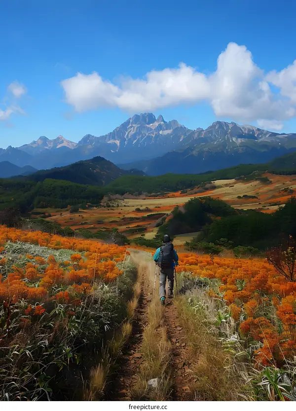 Hiking towards the Majestic Mountains