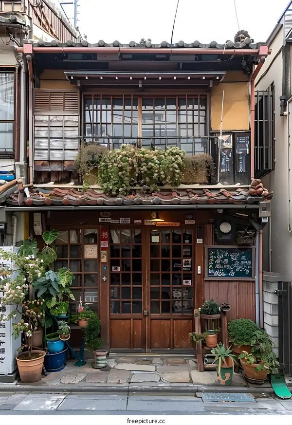 A traditional Japanese house with a beautiful garden