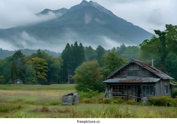 A lonely house in the mountains