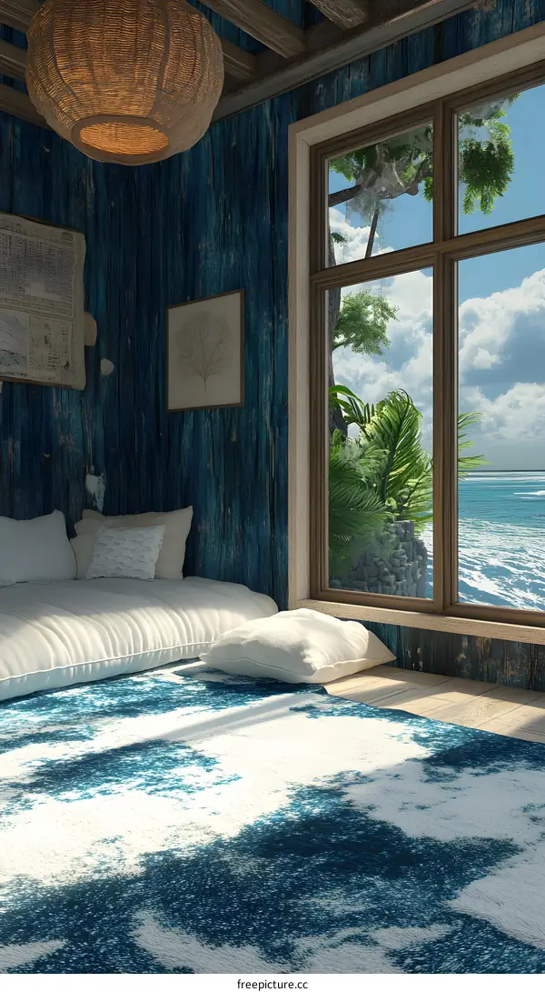 Coastal Cottage Living Room with Ocean View