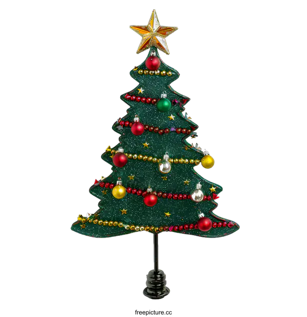 [Transparent Background PNG]Green Glitter Christmas Tree Ornament