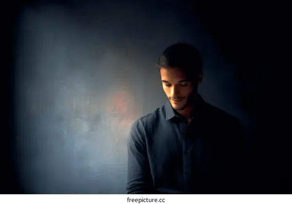 Close Up Portrait of a Thoughtful Man