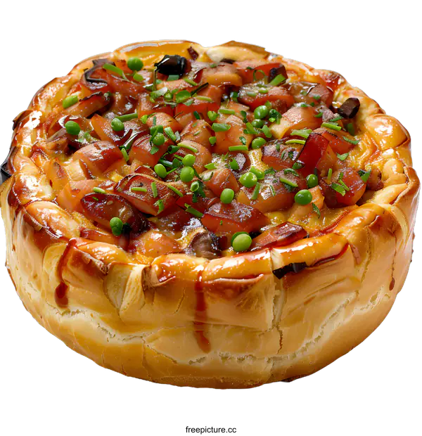 [Transparent Background PNG]A delicious pizza with various toppings