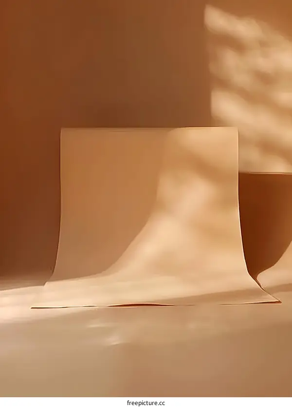 Beige Paper Background with Soft Shadows