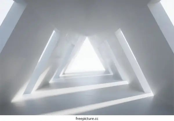 Minimalist White Architecture with Geometric Shapes and Light