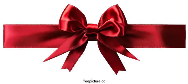 [Transparent Background PNG]Elegant Red Satin Ribbon Bow Decoration