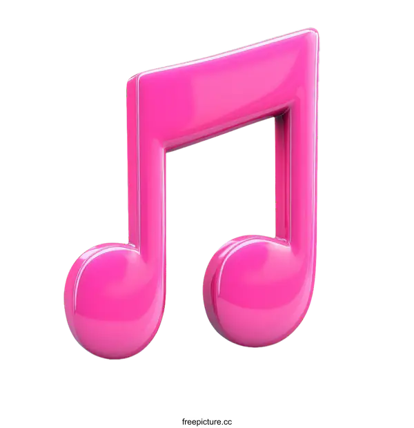 [Transparent Background PNG]3D Pink Music Note Illustration