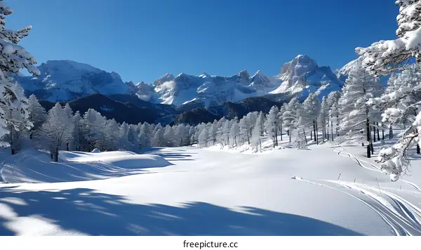 Beautiful snow mountain scenery