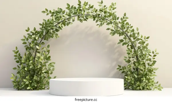 Elegant Plant Arch Display Podium