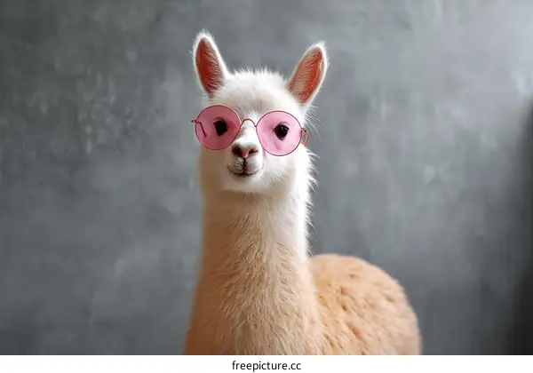 Funny Llama with Pink Sunglasses