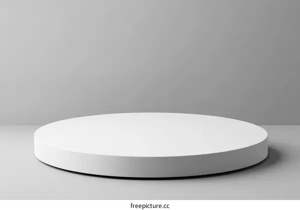 Simple White Round Podium Display