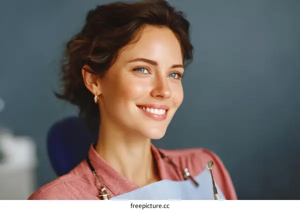 Smiling Woman at the Dentist