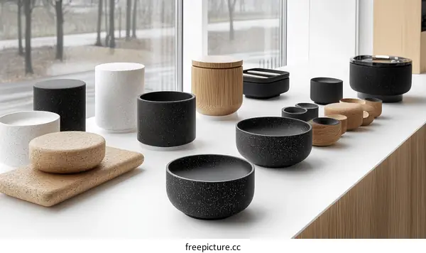 Modern Design Ceramic Bowls and Containers Display