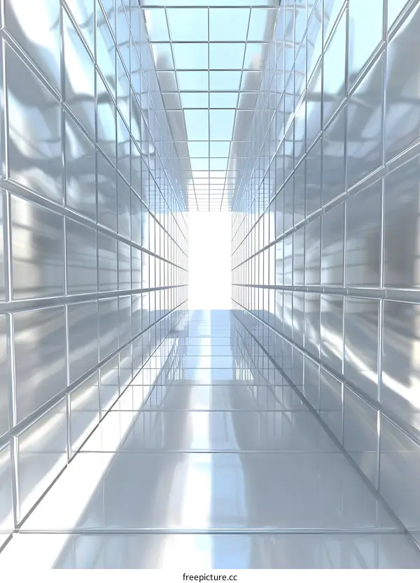 Abstract Modern Architecture 3D Illustration of an Empty Corridor