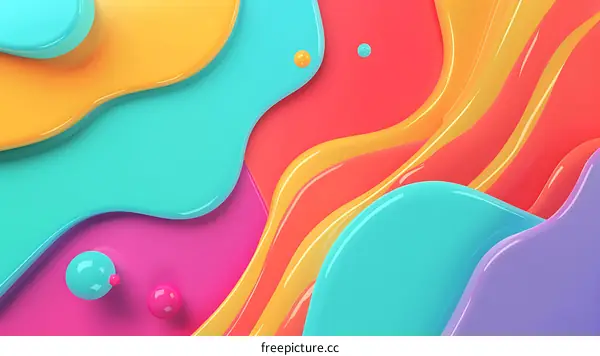 Abstract Colorful Liquid Shapes Background