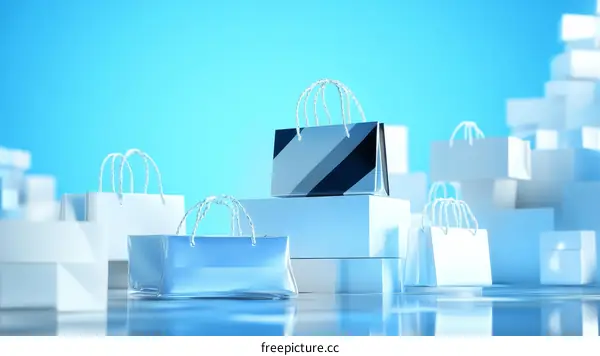 Shopping Bags Display Illustration