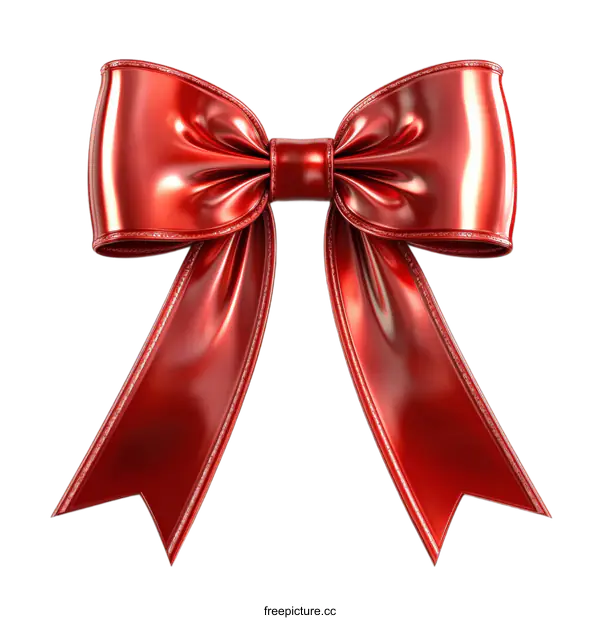 [Transparent Background PNG]Elegant Red Gift Ribbon Bow Illustration