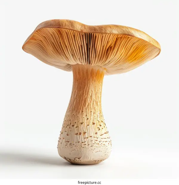 Close-Up of a Single Brown Mushroom