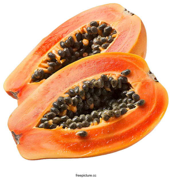 [Transparent Background PNG]papaya halves