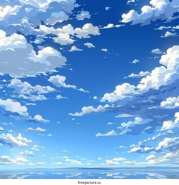 Blue Sky with White Clouds