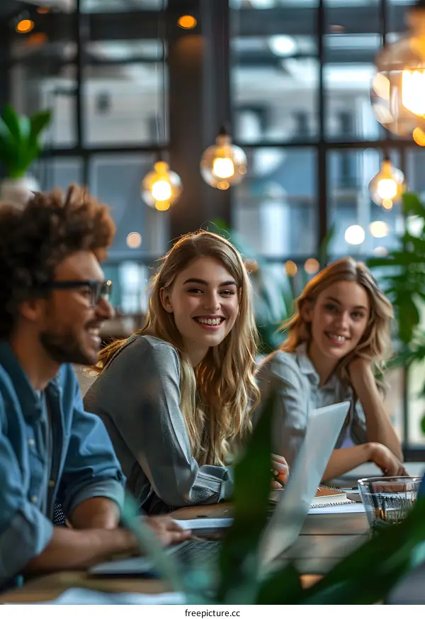 portrait of a group of young professionals in a meeting