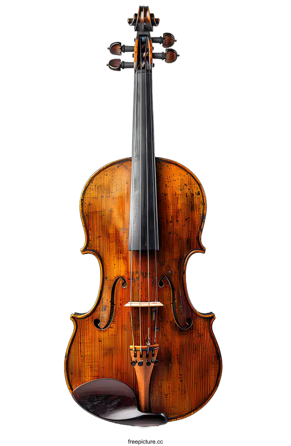 [Transparent Background PNG]Antique Violin on White Background