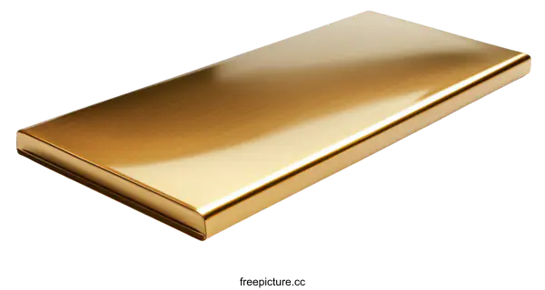 [Transparent Background PNG]Golden Metal Rectangular Panel