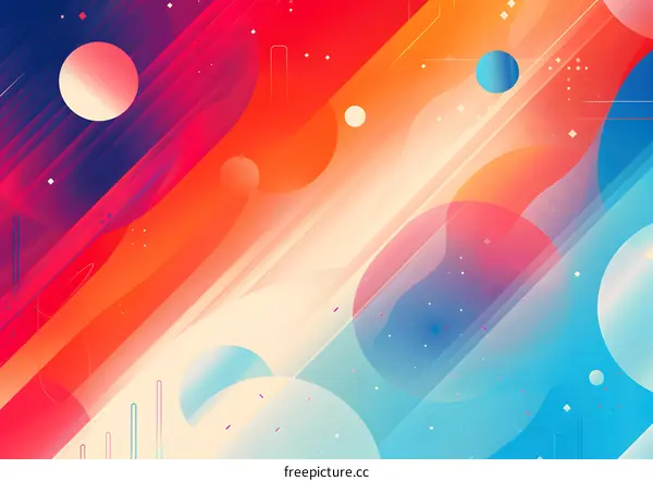 Abstract Geometric Shapes Background with Bright Colors
