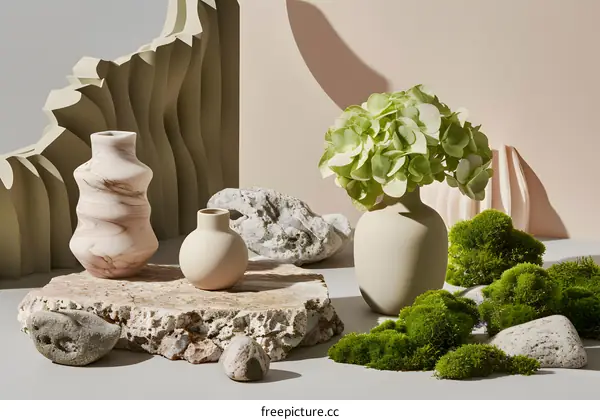 Still Life with Vases and Moss