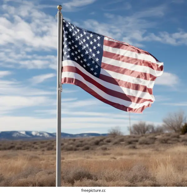 Stars and Stripes: American Flag Waving Proudly