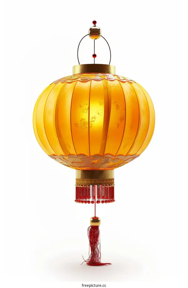 Red and yellow Chinese lantern with patterns