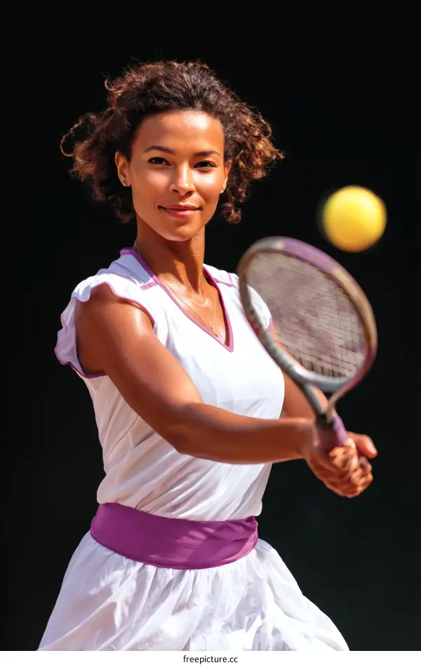 Professional Female Tennis Player in Action