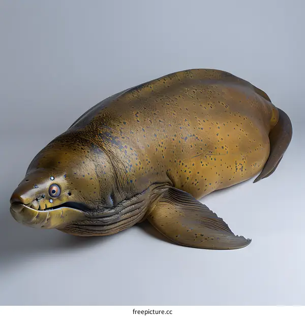 A realistic 3D illustration of a blobfish