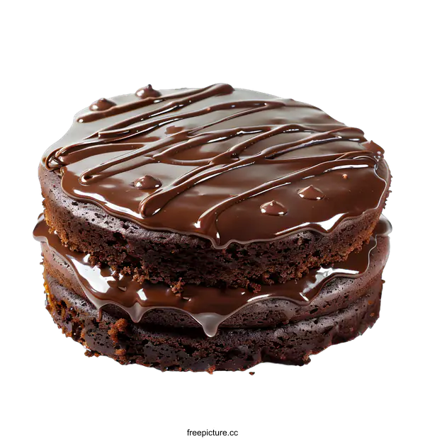 [Transparent Background PNG]A chocolate cake with two layers and chocolate icing