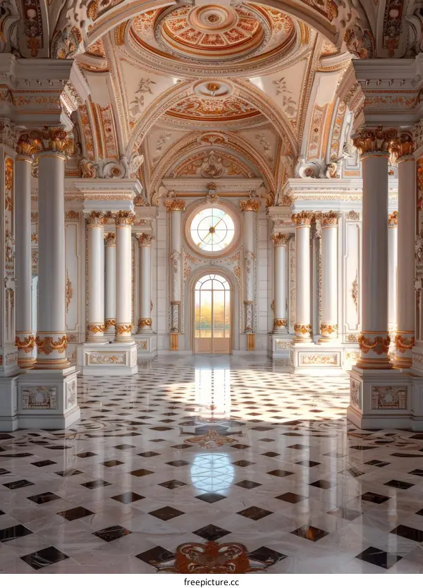 Lavish Ballroom with Marble Flooring