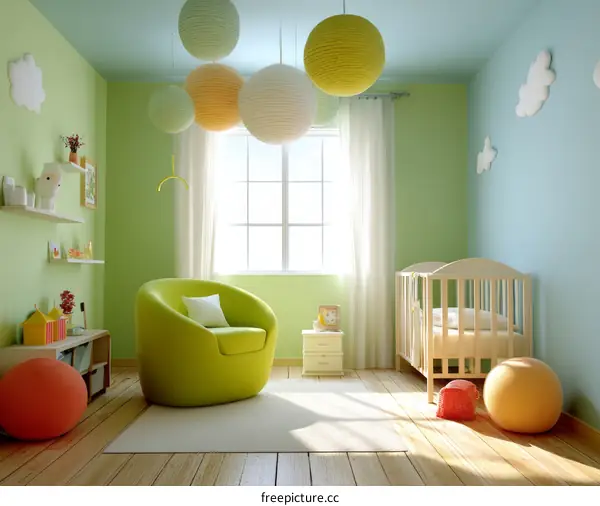 Cozy and Bright Nursery Room Interior Design