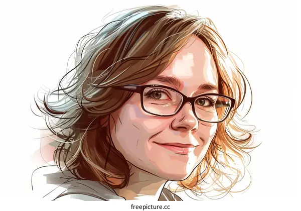 Portrait of a Young Woman with Glasses