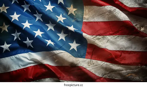 Close up of the American flag