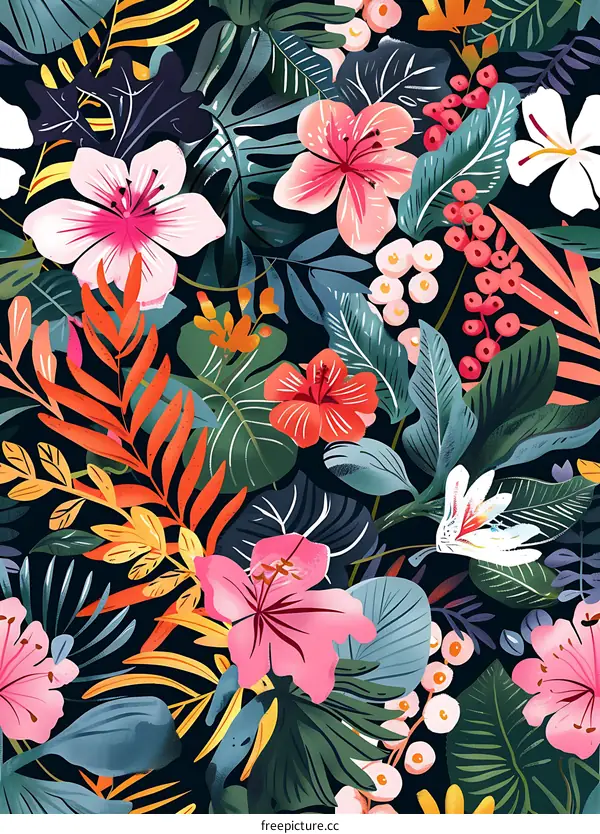 Tropical Floral Pattern Design