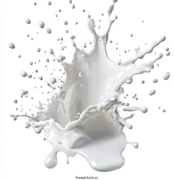 Milk Splash Illustration Isolated on White Background